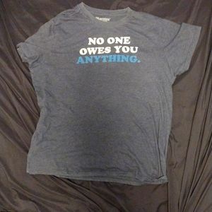 Blue notes "no one owes you anything"